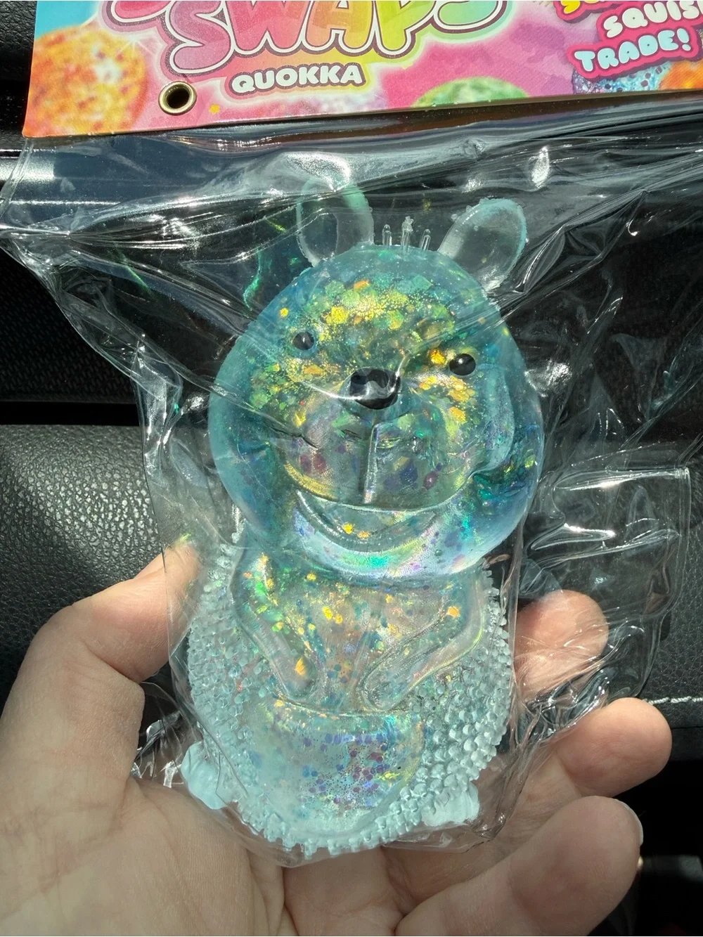 SUGAR SWAPS Quokka Sensory Squeeze Toy – Iridescent Blue